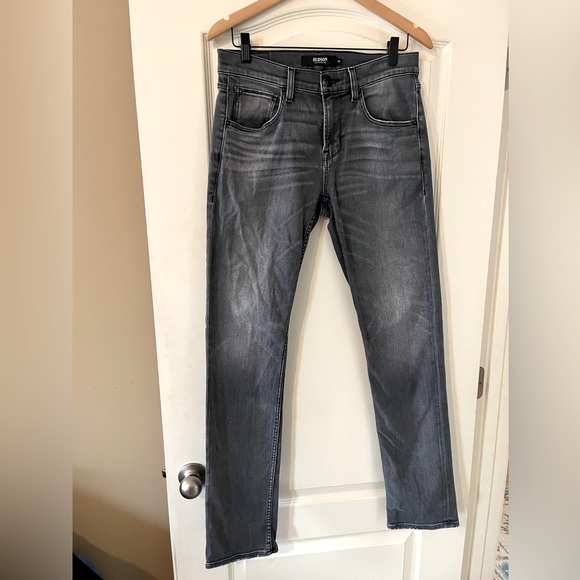 Hudson Los Angeles Charcoal Gray Straight Distressed Designer Jeans Size 30 - Picture 1 of 16